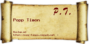 Popp Timon névjegykártya